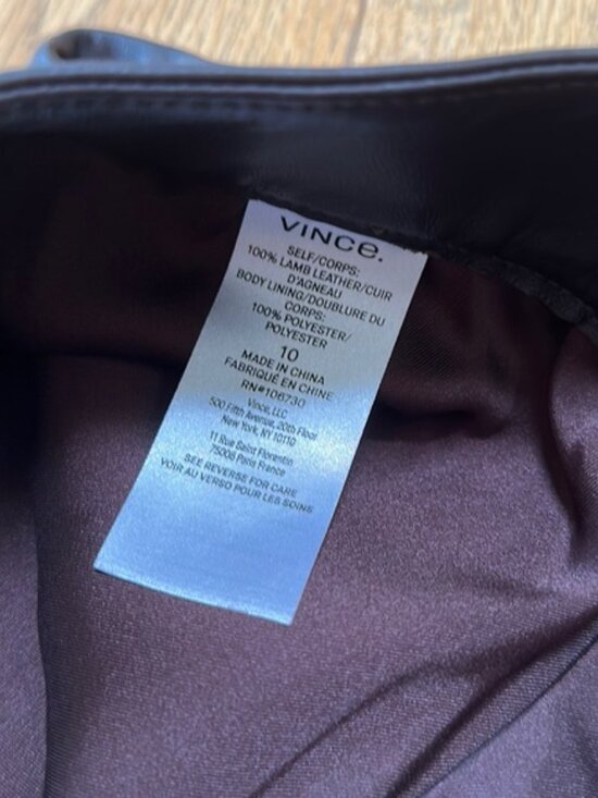 NWOT VINCE Leather flared pants- extremely soft!!! - Picture 15 of 16